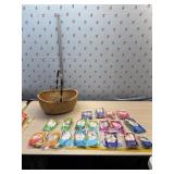 Woven Basket with metal handle 19 unopened