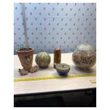Waddle Pot, marble ball, Milo wood carving,