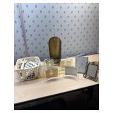 Brass candle holder, craft items, pictures frames