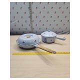DRU Cast enamel ware pans made in Holland