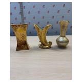 McCoy 24k vase and 2 other vases