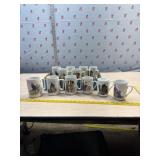9- 4.5ï¿½ Norman Rockwell coffee mugs and 3- 4ï¿½