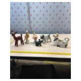 Deer, birds, bear Bull dog and cow pitcher all