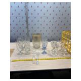 Set of 6, 2 sets of 2 stemmed glasses and crackle