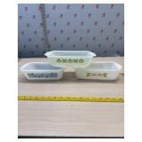 3 Vintage  Loaf Pans, Anchor Hocking, Ovenware