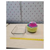Anchor Hocking casserole dish and mixing bowls