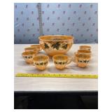 VTG Fire King Peach Ivy Leaf Luster Ware 9 Piece