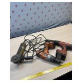 Grinder, battery operated drills and more- corded
