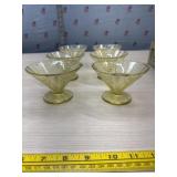 Set of 6 yellow Madrid depression glass sherbert