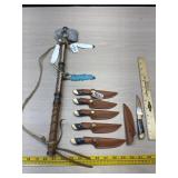 Deleon new Indian tomahawk and 6- knives