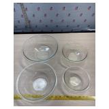 Set of 4 clear nesting bowls