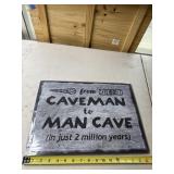 Caveman Tin Sign