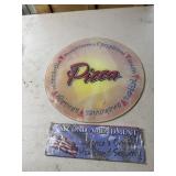 Pizza sign and Second Amendment sign