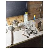 Funnel, lead melting pot, RR spike mole trap and