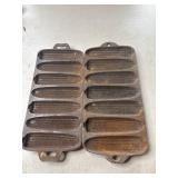 Cast iron corn bread pans