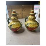 2 large oil cruets