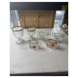 Heisey Creamer & sugar and others all gold