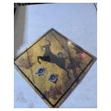 Deer crossing g tin sign