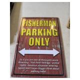 Fisherman Parking tin sign