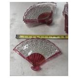 10 Vintage Fan shaped plates