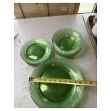 Pyrex depression glass dishes  7 large plates 8