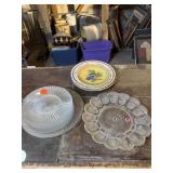 Heisey plates, egg plate and more