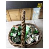 Basket of new green light bulbs