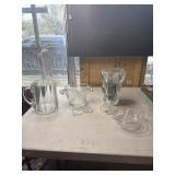 Heisey small ice bucket and 2 salt dips and