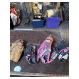 3 softball and 1 baseball gloves