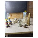 Candle holders set of 6 china cups, wine decanter