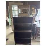 Wicker and wood shelf 29ï¿½x12ï¿½x50ï¿½