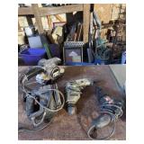 Saber saw and 2 electric drills and sander all