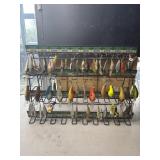 Rack of fishing lures