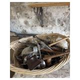 Basket of utensils and silverware