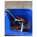 Tote with l bracket fire extinguisher and more