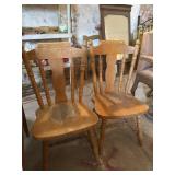 2 wood chairs