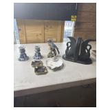Swan Bookends, candle Holders and more