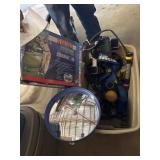 Tote with golf swing training items