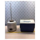 Vintage Water Jug and playmate igloo cooler
