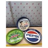 1 new Mtn Dew Tray and 2 new Pepsi Trays