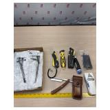 LgLot is zip ties, box cutters, old timer knife