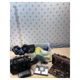 Dual mini fans with car adapter, portable bar,