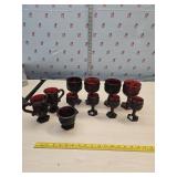 Cape cod Ruby red goblets and cups