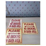 3 no smoking in barn signs