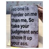 New Tin Sign Judgement