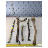 Taking sticks and war clubs