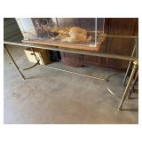 60ï¿½x17ï¿½x27ï¿½ brass and glass sofa table only