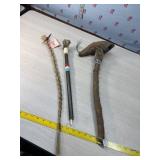 Sweet grass braid, beaded pipe and war club stick