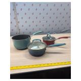 3 Pioneer Woman sauce pans 2 with lids