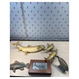 Mounted Trout, wall art trinket box and wood fish